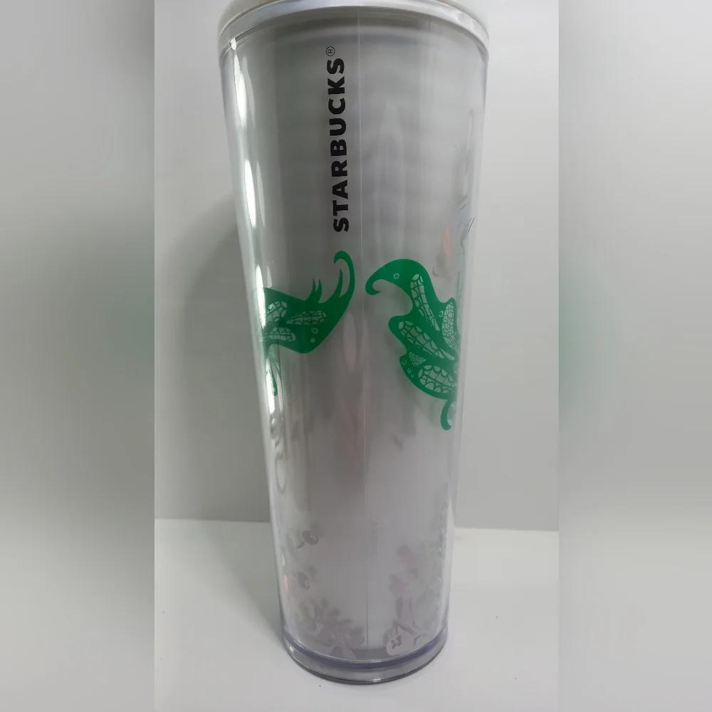 Starbucks Holiday Mint Pearl Cold Cup Tumbler 24oz Green White Mermaid - Picture 4 of 9